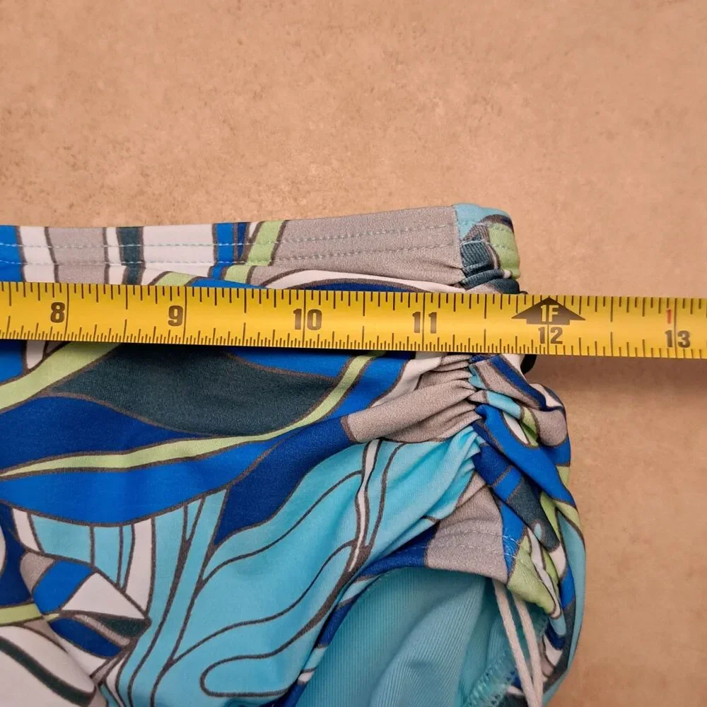 NEW Beach House Swim Mya High Waist Bikini Bottom Size 8 Blue Floral